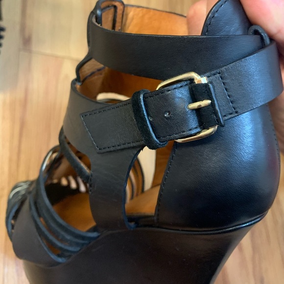 Givenchy Corinne Huarache Leather Sandal Wedges - Picture 8 of 16